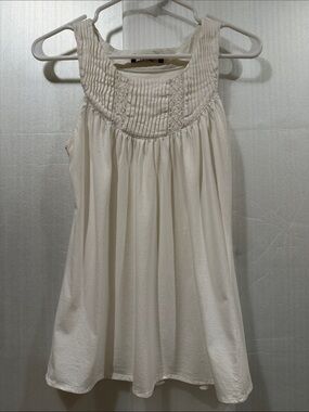 Sweetees White Crochet Yoke Tank Top